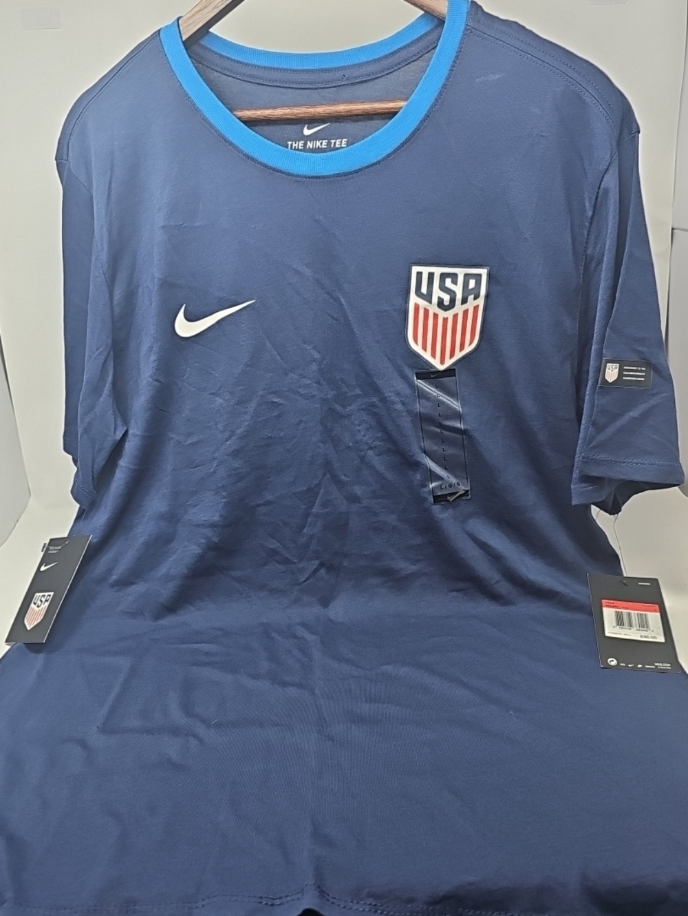 Nike Navy and Light Blue USA Soccer Tee